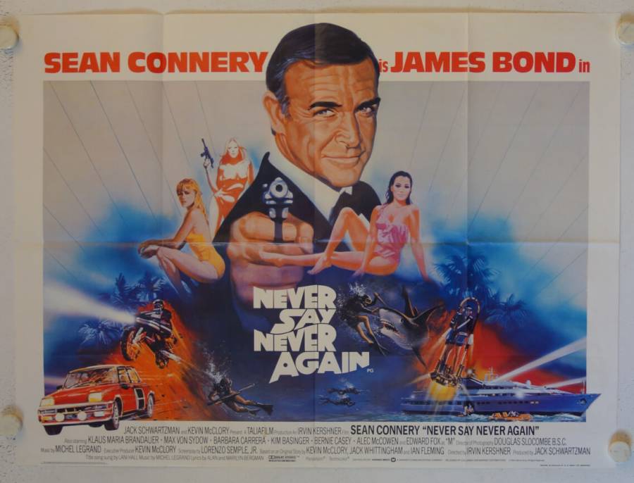 Never say never again original release british quad movie poster